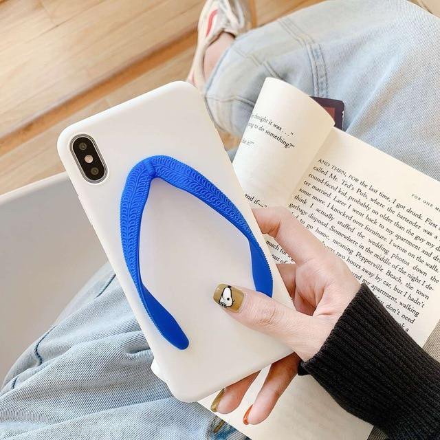 Cute 3D Matte Slippers Phone Case