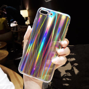 Blue Ray Gradient Glitter Phone Case