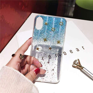 Glitter Falling Stars Soft Silicone Phone Case